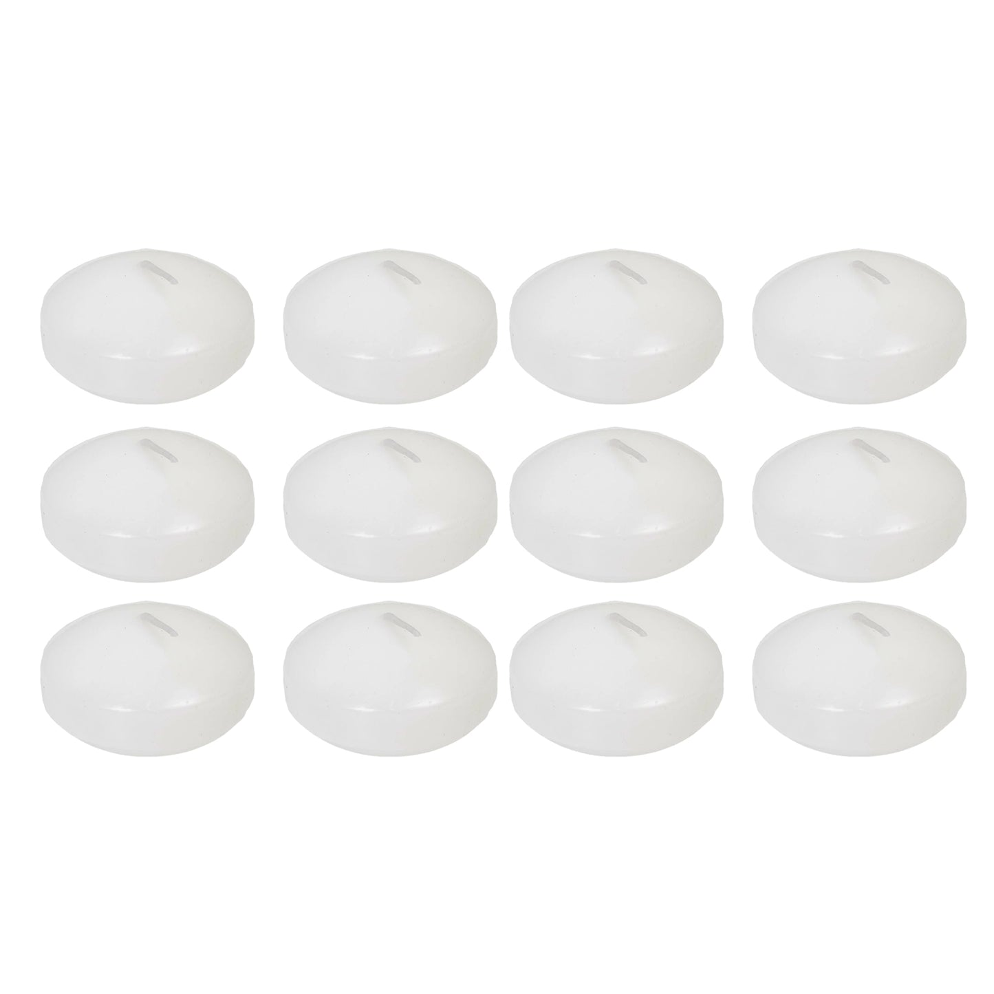 12 Pack 3" White Floating Candles, Unscented Dripless Wax Discs for Centerpieces