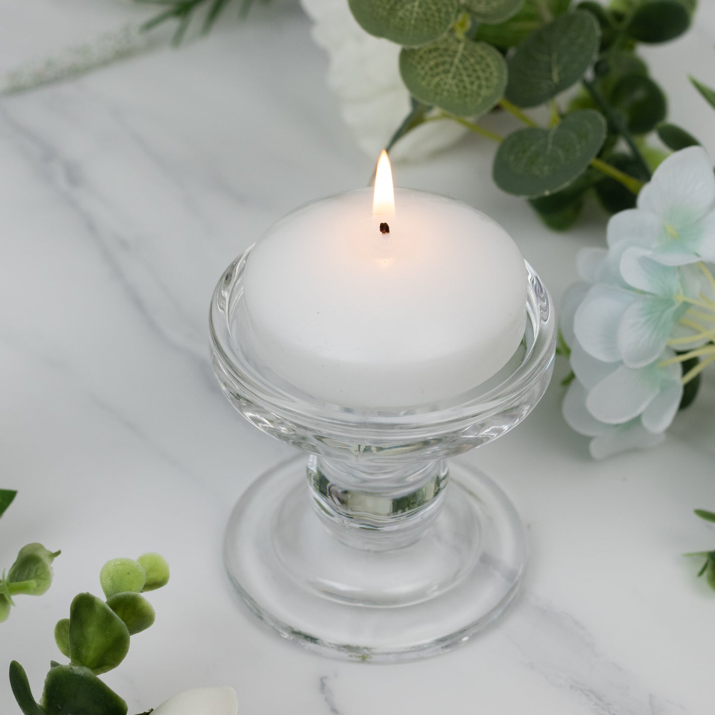 12 Pack 3" White Floating Candles, Unscented Dripless Wax Discs for Centerpieces