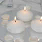 12 Pack 3" White Floating Candles, Unscented Dripless Wax Discs for Centerpieces