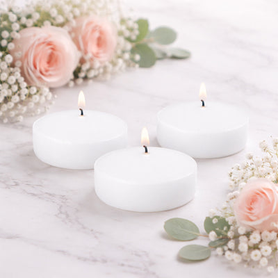 White Floating Candles for Centerpieces and Events