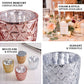 6 Pack | 3" Metallic Silver Mercury Glass Votive Candle Holders, Tealight Candle Holders - Assorted Geometric Designs