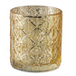 Shiny gold geometric mercury glass candle holder, perfect for tealights.