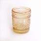 6-Pack Amber Gold Glass Votive Tealight Holders - Stylish Primrose Design for Weddings & Décor