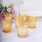 6-Pack Amber Gold Glass Votive Tealight Holders - Stylish Primrose Design for Weddings & Décor
