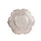 Shiny silver metal plum blossom tealight candle holder saucers, vintage style.