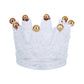 6 Pack Clear Crystal Glass Crown Tea Light Votive Candle Holders With Gold Beaded Tips - 3"x2"