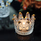 6 Pack Clear Crystal Glass Crown Tea Light Votive Candle Holders With Gold Beaded Tips - 3"x2"
