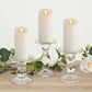Set of 3 Clear Premium Glass Taper Candle Holders with Round Candle Tray, Crystal Ball Stem Pillar Candlestick Stands Tea Light Holders with Stable Base - 3.5",4.5",5.5"