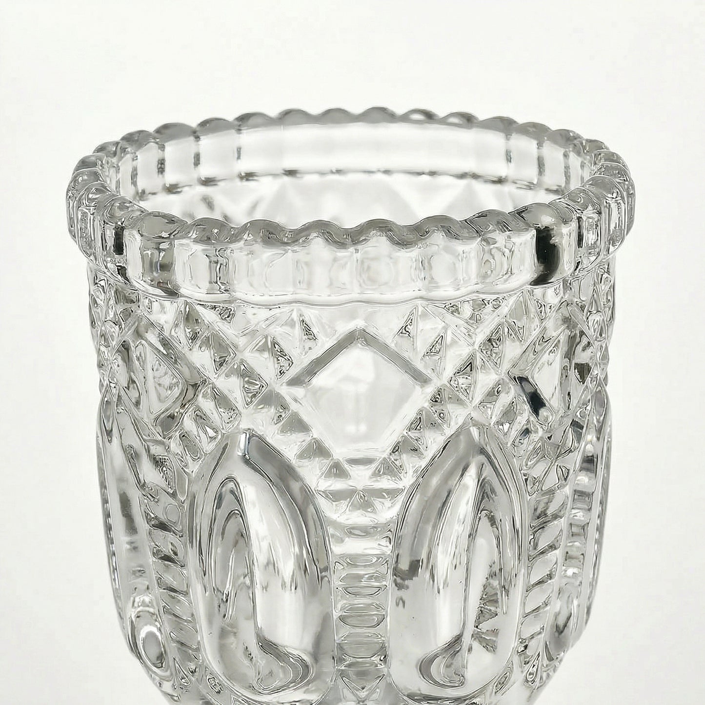 6 Pack 3" Clear Glass Candle Holders – Vintage Textured Decorative Candle Cups for Wedding Table Cen