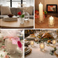 Vintage glass candle holders styled with tealights, flowers, and table décor for warm and elegant ev