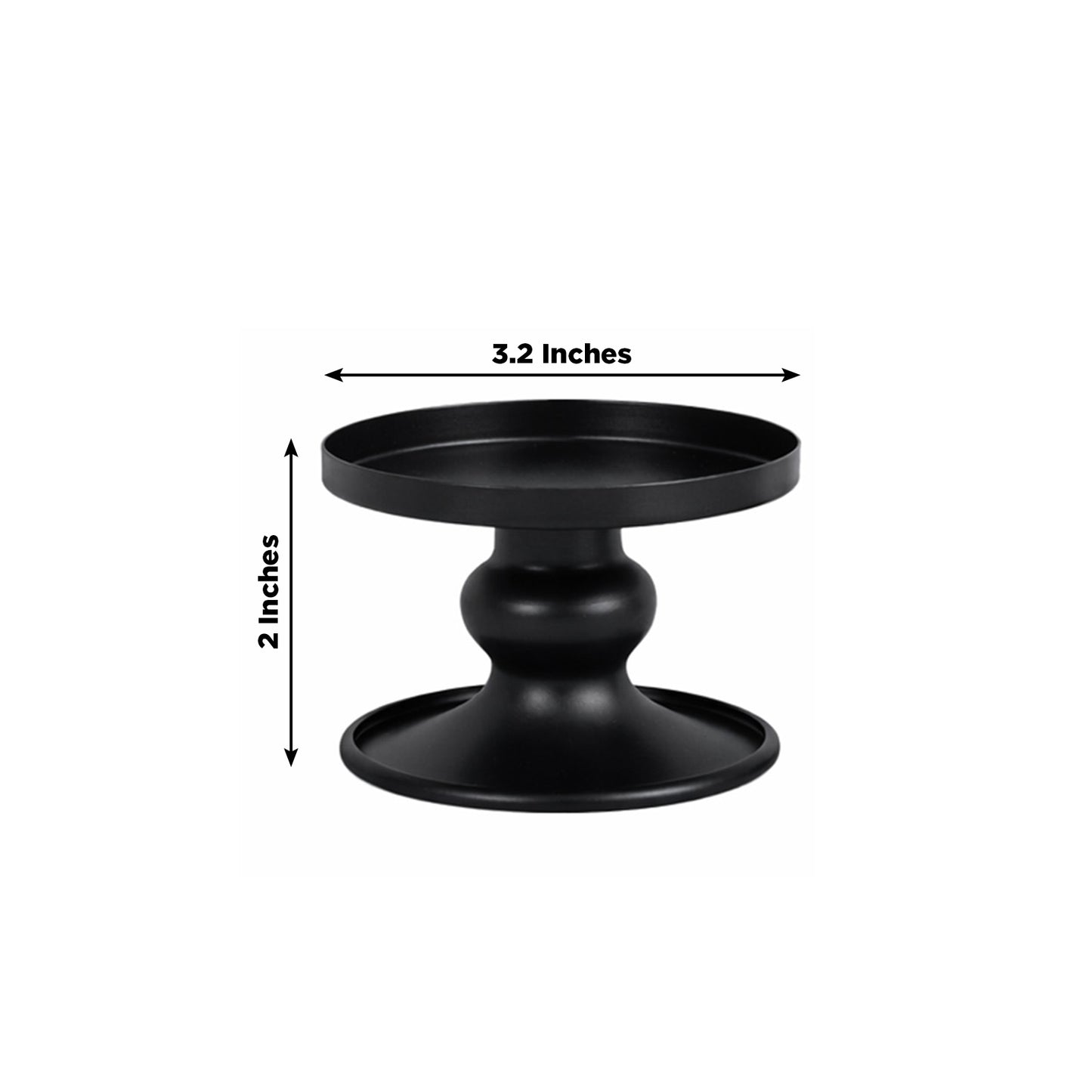 Black metal candle holder, reversible pillar and taper stand.