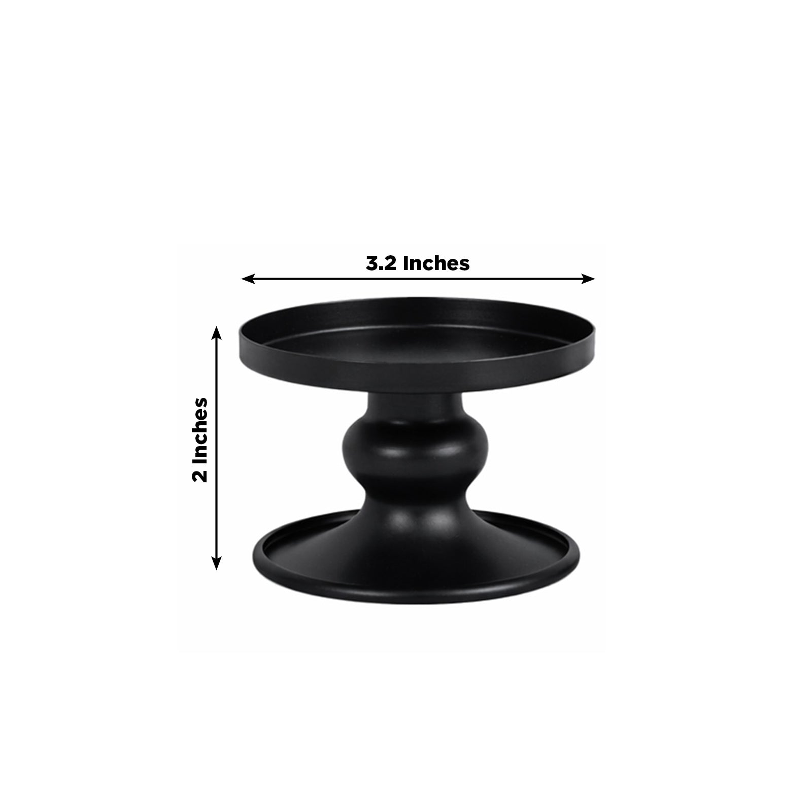 Black metal candle holder, reversible pillar and taper stand.