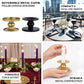Gold metal candle holders, reversible design for taper and pillar candles.