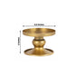 Gold metal candle holder, 2 inches tall, perfect for pillar or taper candles.