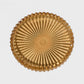 6 Pack Sunburst Glass Pillar Candle Holder Plates, Amber Gold 3.8" Round Trays for LED & Wax Pillar 