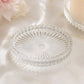 6 Pack Sunburst Glass Pillar Candle Holder Plates, Clear 3.8" Round Trays for LED & Wax Pillar Candl