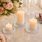 6 Pack Sunburst Glass Pillar Candle Holder Plates, Clear 3.8" Round Trays for LED & Wax Pillar Candl