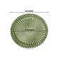 6 Pack Sunburst Glass Pillar Candle Holder Plates, Dusty Sage Green 3.8" Round Trays for LED & Wax P