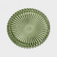 6 Pack Sunburst Glass Pillar Candle Holder Plates, Dusty Sage Green 3.8" Round Trays for LED & Wax P