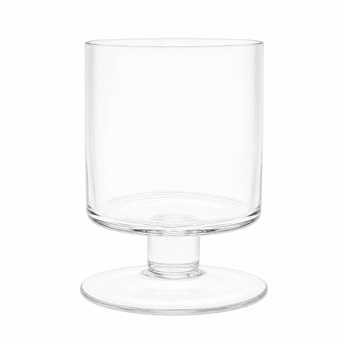 4 Pack Glass Hurricane Candle Holders Clear with Short Stem, 6" Tall for Pillar Candles
