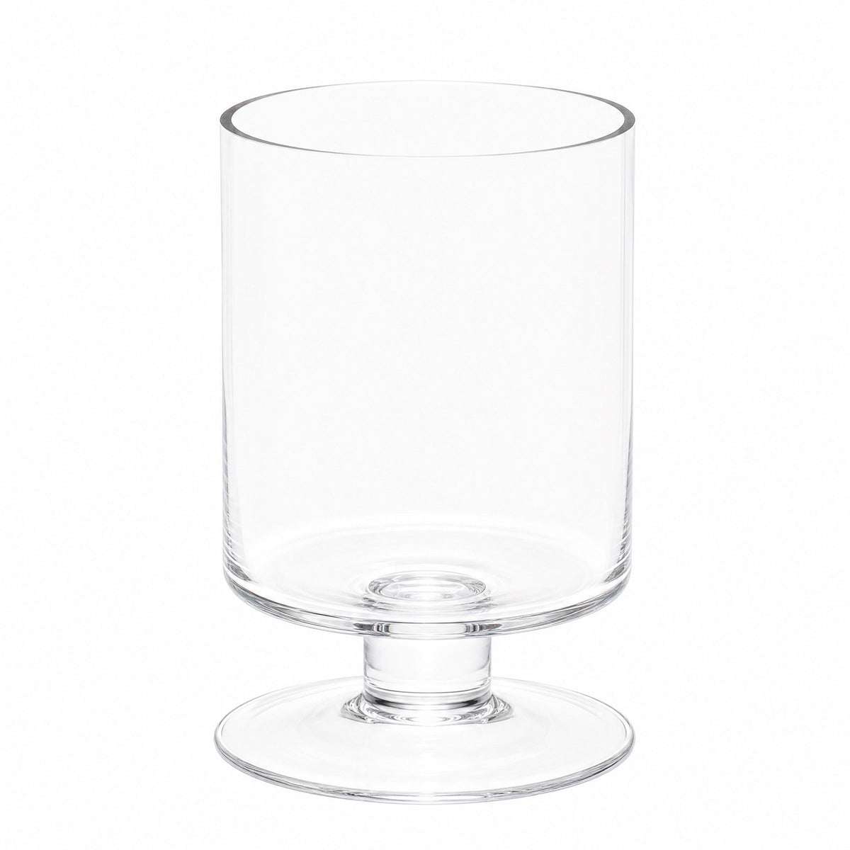 4 Pack Glass Hurricane Candle Holders Clear with Short Stem, 6" Tall for Pillar Candles