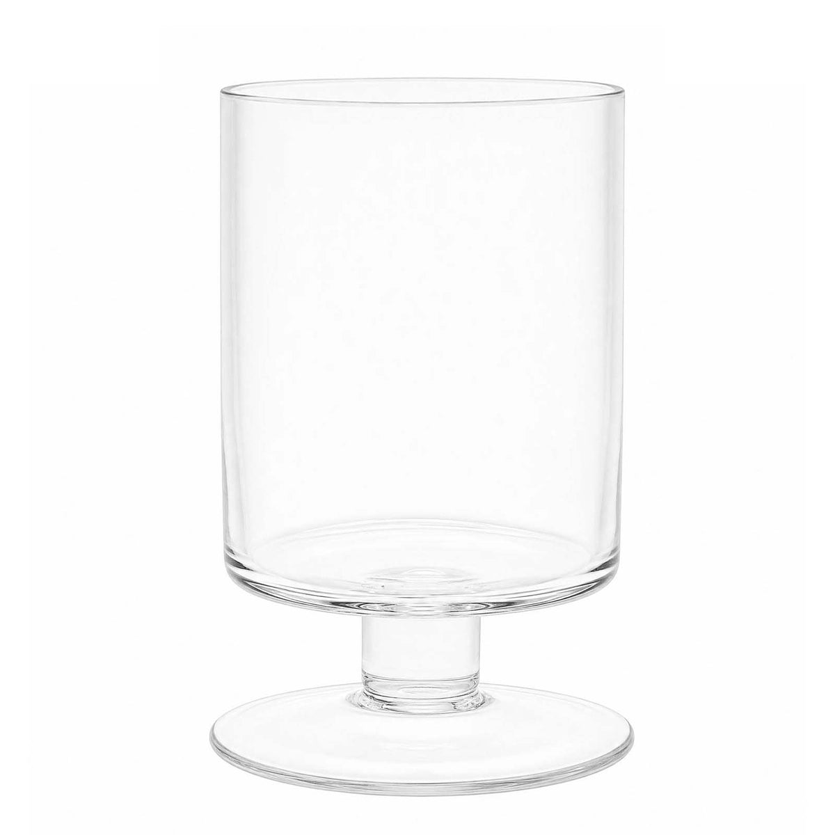 4 Pack Glass Hurricane Candle Holders Clear with Short Stem, 9" Tall for Pillar Candles