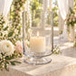 4 Pack Glass Hurricane Candle Holders Clear with Short Stem, 9" Tall for Pillar Candles