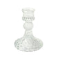 6 Pack | 4inch Clear Glass Diamond Pattern Taper Candlestick Holders#whtbkgd