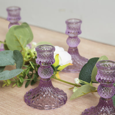 Upgrade Your Event Decor with Lavender Lilac Glass Candlestick Holders