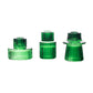 Set of 6 Hunter Emerald Green Ribbed Crystal Glass 3" Taper Candle Holders, Reversible Mini Votive Tealight Candle Stands