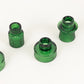 Set of 6 Hunter Emerald Green Ribbed Crystal Glass 3" Taper Candle Holders, Reversible Mini Votive Tealight Candle Stands