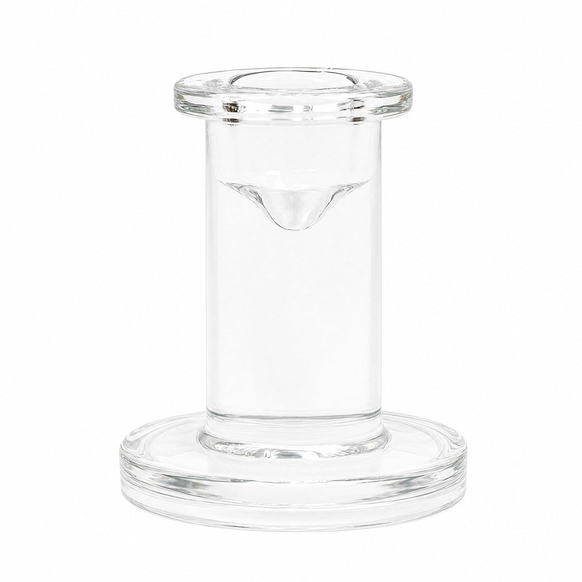 6 Pack Low Glass Taper Candle Holders, 3" Tall, Clear – Pedestal Candlestick Holders