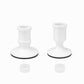 Set of 4 Metal Taper Candle Holders Vintage White with Sturdy Round Base - Traditional Pillar Candle