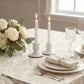 Set of 4 Metal Taper Candle Holders Vintage White with Sturdy Round Base - Traditional Pillar Candle