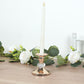 6 Pack 3.5" Gold Metal Taper Candle Holders with Crystal Ball Center, Vintage Candlestick Stands