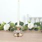 6 Pack 3.5" Gold Metal Taper Candle Holders with Crystal Ball Center, Vintage Candlestick Stands