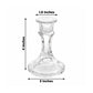 12 Pack 4" Clear Glass Taper Candle Holders - Reversible Votive Candle Stand, Faceted Pedestal Desig