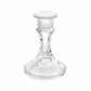 12 Pack 4" Clear Glass Taper Candle Holders - Reversible Votive Candle Stand, Faceted Pedestal Desig