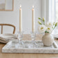 12 Pack 4" Clear Glass Taper Candle Holders - Reversible Votive Candle Stand, Faceted Pedestal Desig