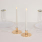 2 Pack Short Gold Metal Candle Stick Stands with Round Disc Base, Vintage Retro Style Taper Candle Holders - 4"x2"