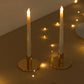 2 Pack Short Gold Metal Candle Stick Stands with Round Disc Base, Vintage Retro Style Taper Candle Holders - 4"x2"
