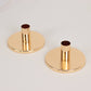 2 Pack Short Gold Metal Candle Stick Stands with Round Disc Base, Vintage Retro Style Taper Candle Holders - 4"x2"