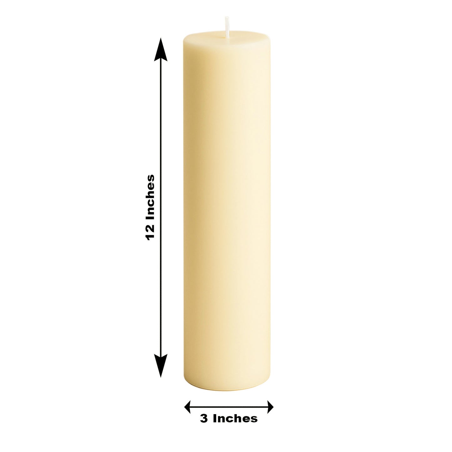 6-Pack Unscented Dripless Pillar Candles – 3"x12" Ivory Paraffin Wax with Smokeless Cotton Wicks, Clean & Long-Lasting 120-Hour Burn