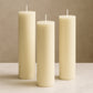 6-Pack Unscented Dripless Pillar Candles – 3"x12" Ivory Paraffin Wax with Smokeless Cotton Wicks, Clean & Long-Lasting 120-Hour Burn