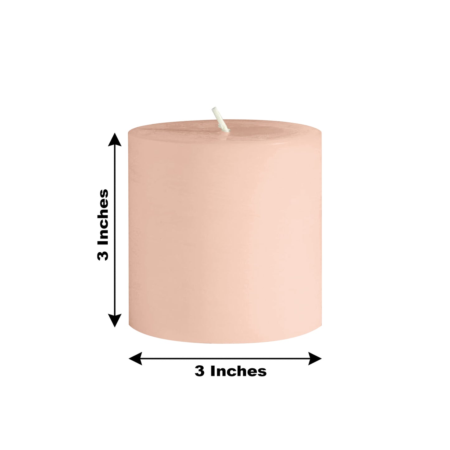 6-Pack Unscented Dripless Pillar Candles – 3"x3" Blush Paraffin Wax with Smokeless Cotton Wicks, Clean & Long-Lasting 30-Hour Burn