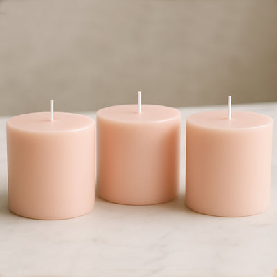 Décor ideas using Blush pillar candles