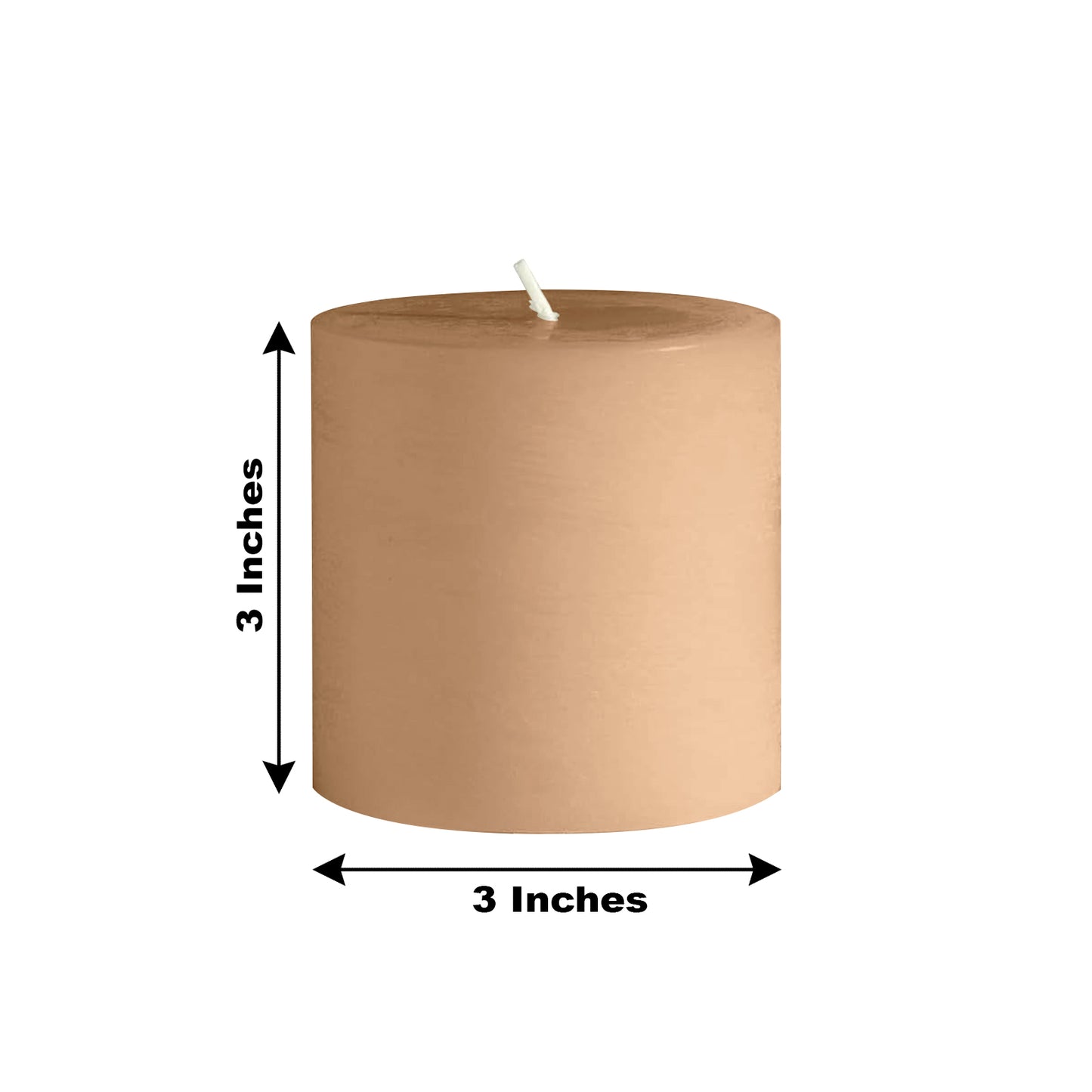 6-Pack Unscented Dripless Pillar Candles – 3"x3" Beige Paraffin Wax with Smokeless Cotton Wicks, Clean & Long-Lasting 30-Hour Burn