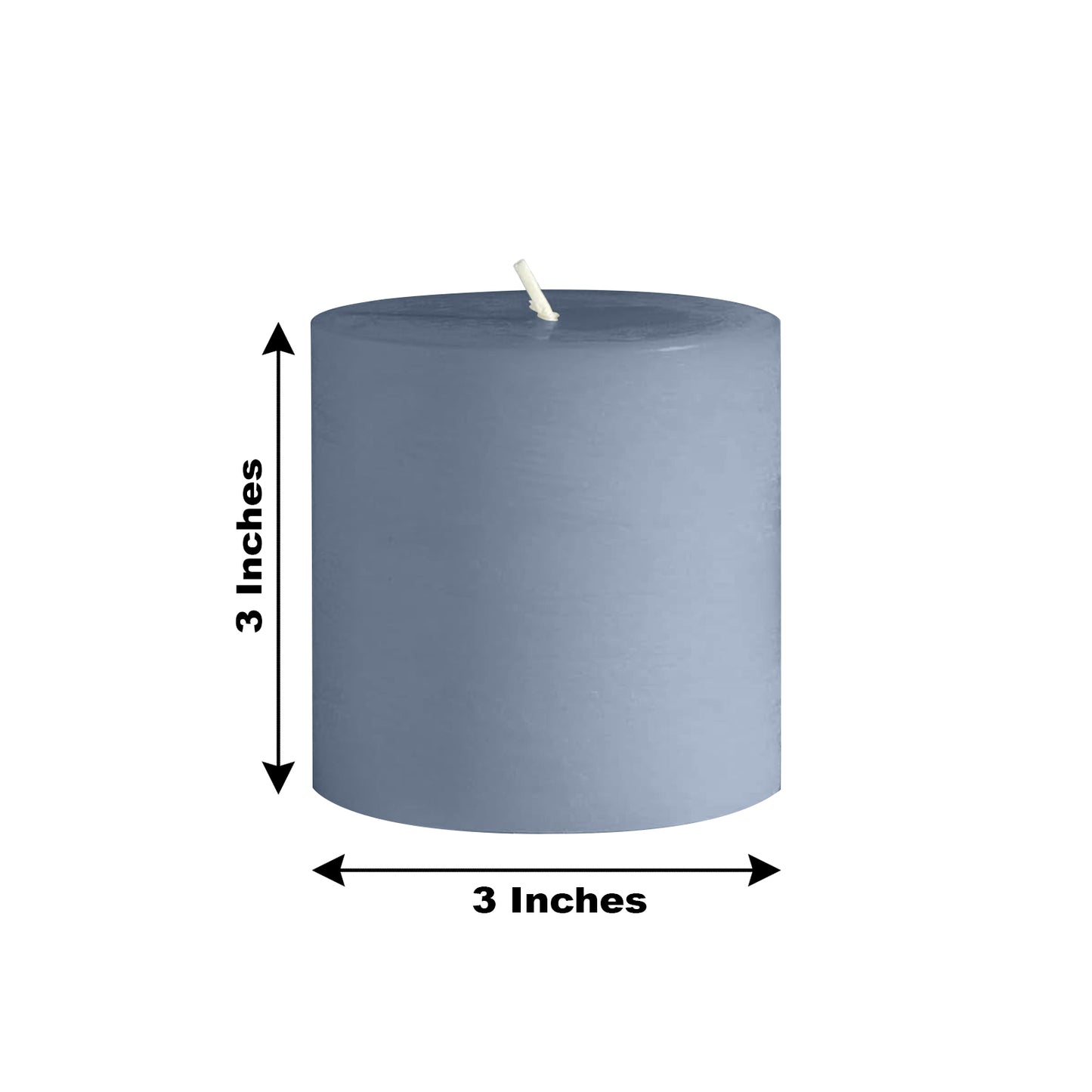 6-Pack Unscented Dripless Pillar Candles – 3"x3" Dusty Blue Paraffin Wax with Smokeless Cotton Wicks, Clean & Long-Lasting 30-Hour Burn