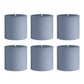 6-Pack Unscented Dripless Pillar Candles – 3"x3" Dusty Blue Paraffin Wax with Smokeless Cotton Wicks, Clean & Long-Lasting 30-Hour Burn