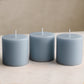 6-Pack Unscented Dripless Pillar Candles – 3"x3" Dusty Blue Paraffin Wax with Smokeless Cotton Wicks, Clean & Long-Lasting 30-Hour Burn